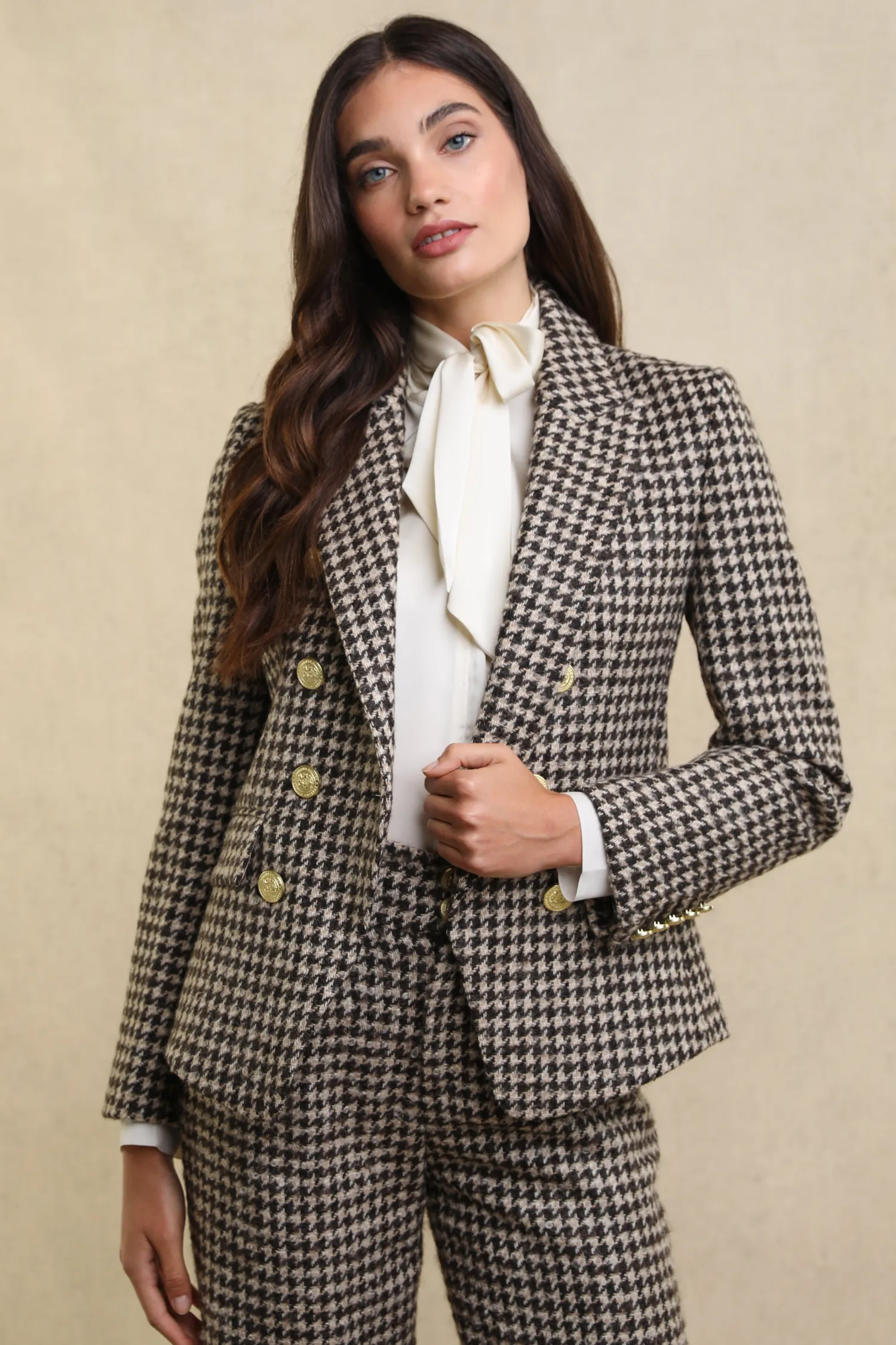 Sale Knightsbridge Blazer (Coffee Houndstooth) Women Blazers|Tailoring