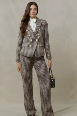 Sale Knightsbridge Blazer (Coffee Houndstooth) Women Blazers|Tailoring