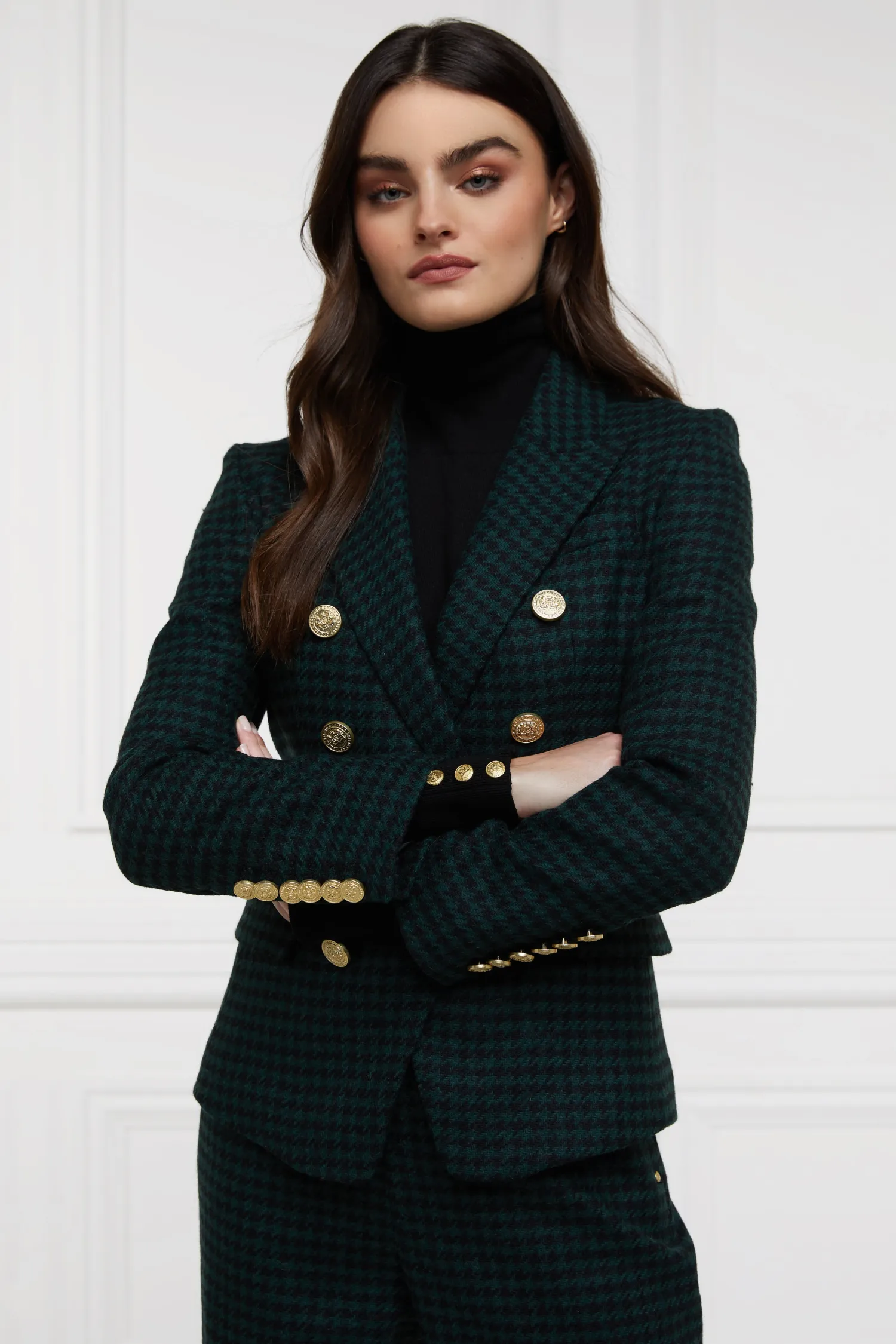 Online Knightsbridge Blazer (Emerald Houndstooth) Women Blazers|Tailoring