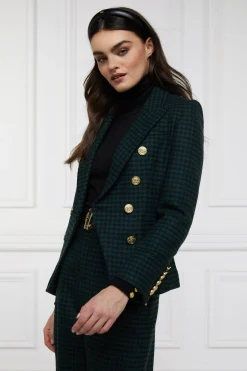 Online Knightsbridge Blazer (Emerald Houndstooth) Women Blazers|Tailoring
