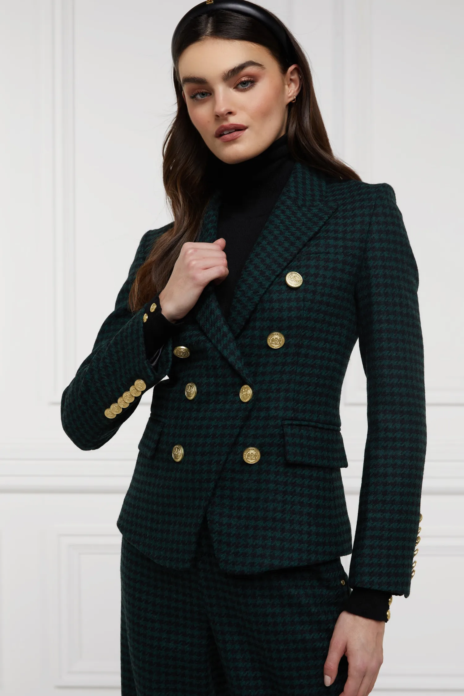 Online Knightsbridge Blazer (Emerald Houndstooth) Women Blazers|Tailoring