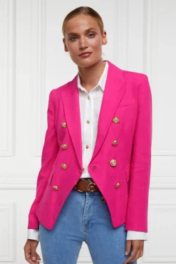 Sale Knightsbridge Blazer (Hot Pink Linen) Women Blazers|Tailoring