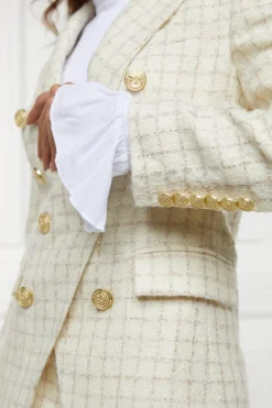 Hot Knightsbridge Blazer (Ivory Sparkle Tweed) Women Blazers|Tailoring