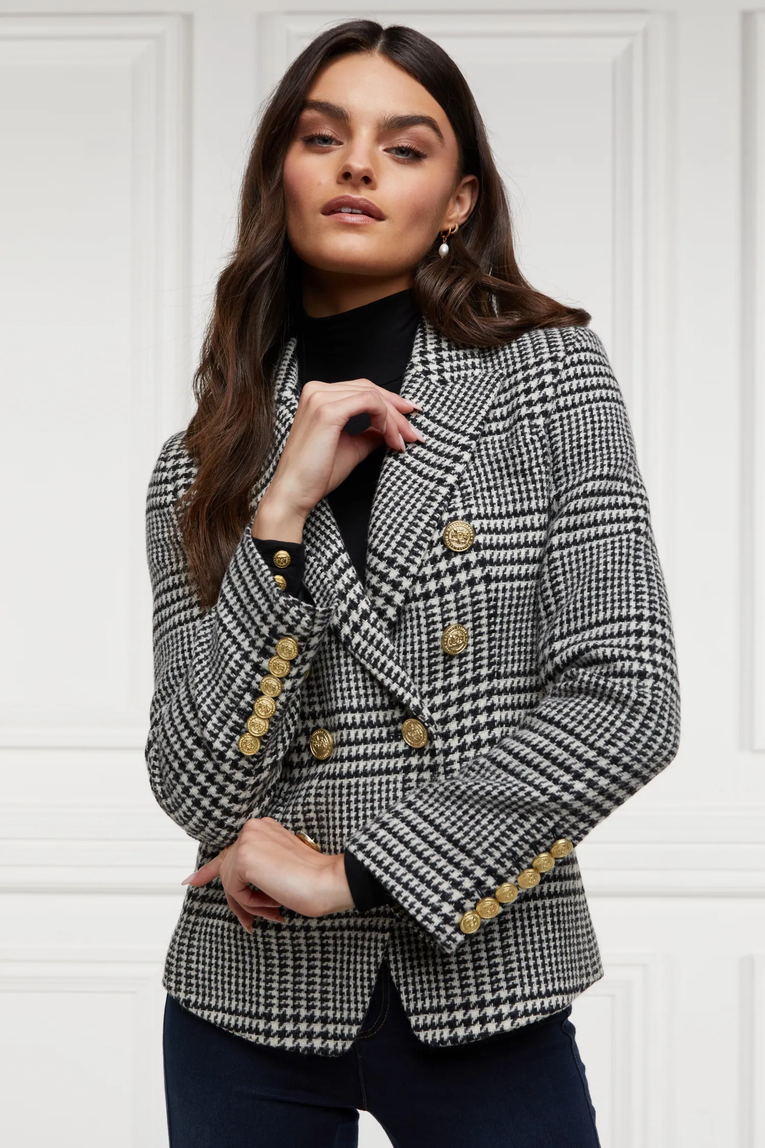 Outlet Knightsbridge Blazer (Large Scale Prince Of Wales Mono) Women Blazers|Tailoring