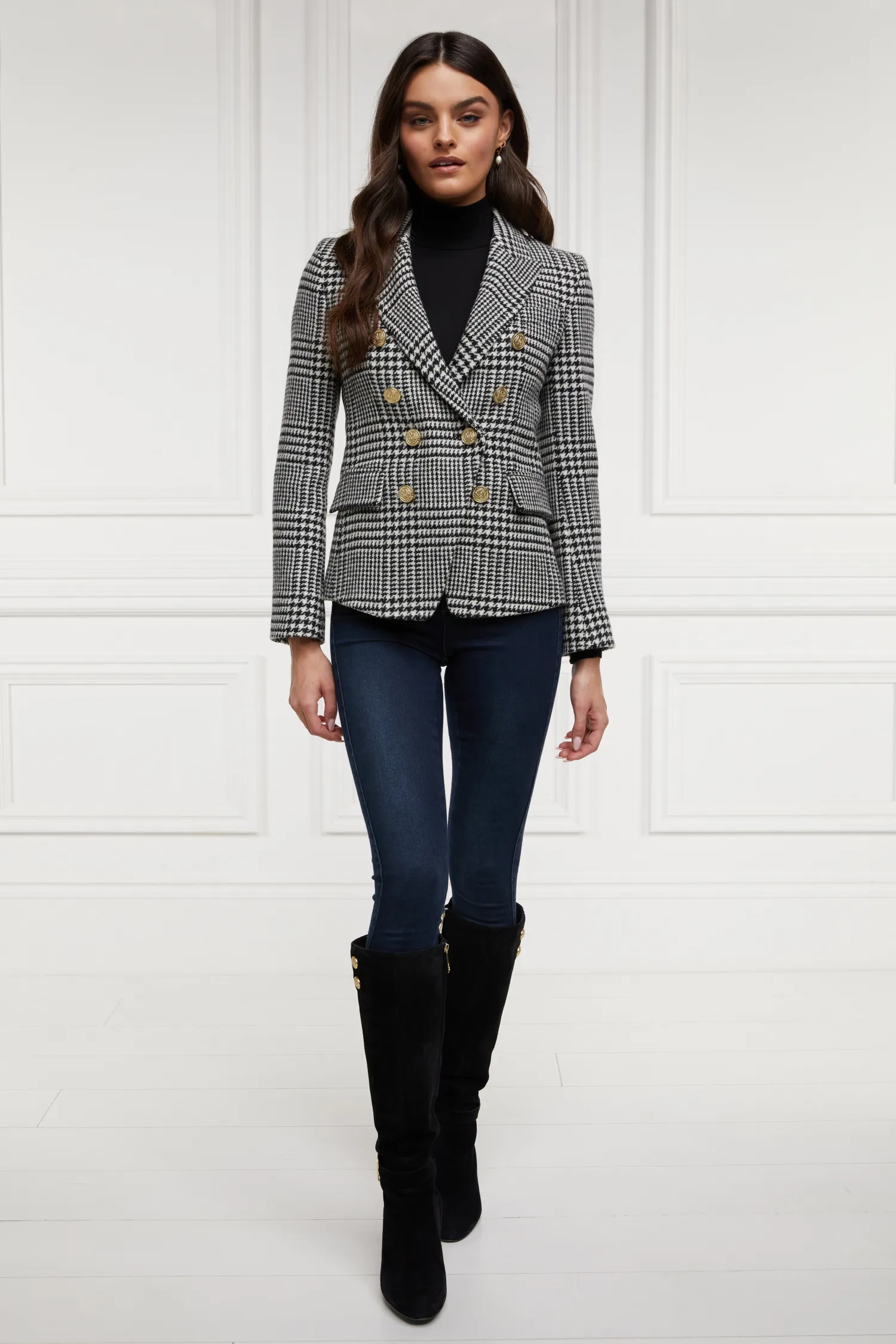 Outlet Knightsbridge Blazer (Large Scale Prince Of Wales Mono) Women Blazers|Tailoring