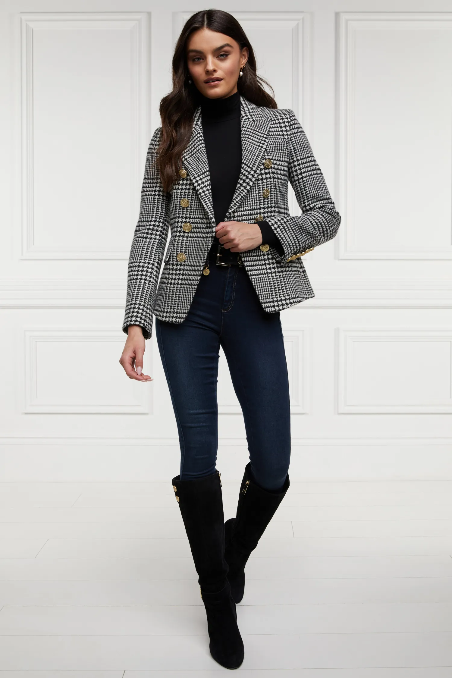 Outlet Knightsbridge Blazer (Large Scale Prince Of Wales Mono) Women Blazers|Tailoring