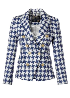 Discount Knightsbridge Blazer (Large Scale Navy Houndstooth) Women Blazers|Tailoring