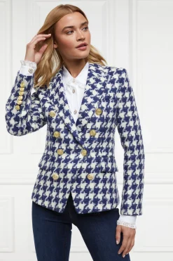 Discount Knightsbridge Blazer (Large Scale Navy Houndstooth) Women Blazers|Tailoring