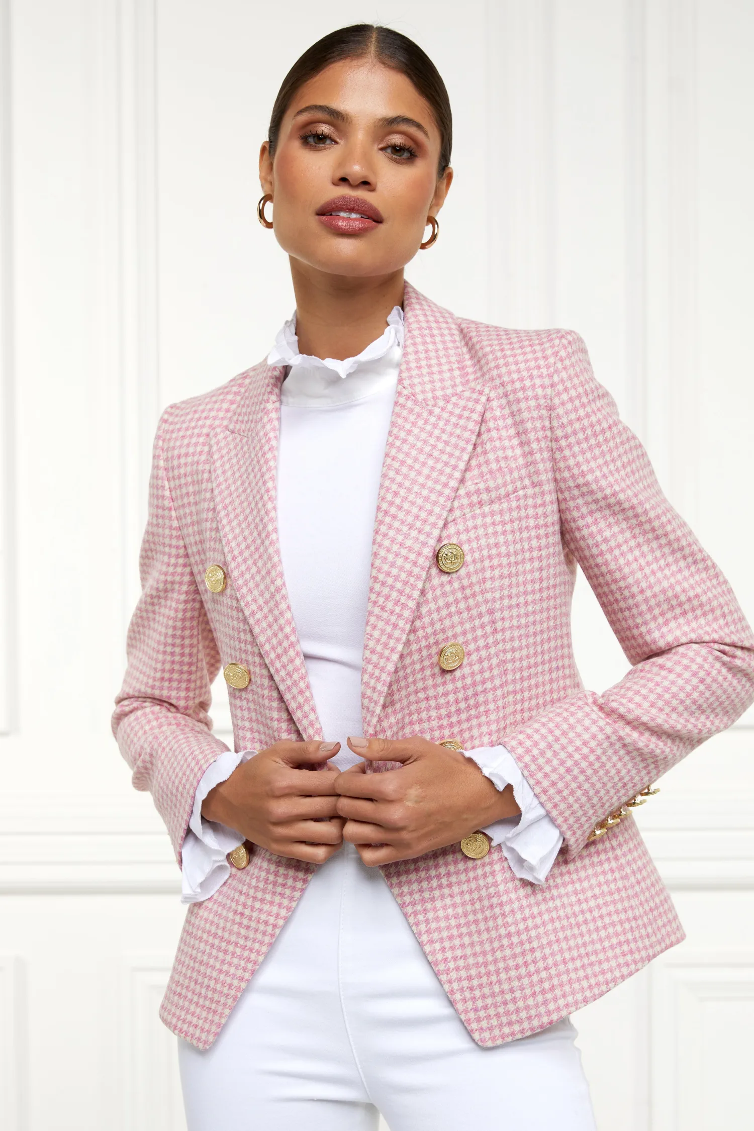 Online Knightsbridge Blazer (Light Pink Puppytooth) Women Blazers|Tailoring