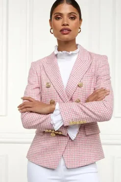 Online Knightsbridge Blazer (Light Pink Puppytooth) Women Blazers|Tailoring