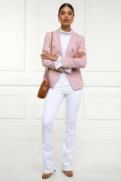 Online Knightsbridge Blazer (Light Pink Puppytooth) Women Blazers|Tailoring