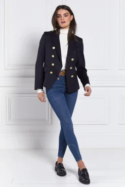Hot Knightsbridge Blazer (Navy Barathea) Women Blazers|Tailoring