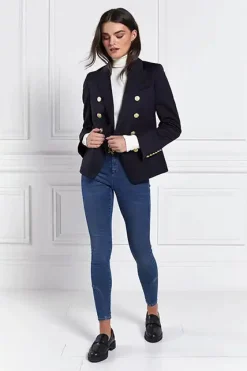 Hot Knightsbridge Blazer (Navy Barathea) Women Blazers|Tailoring