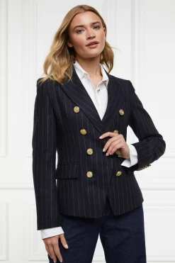 Hot Knightsbridge Blazer (Navy Chalk Pinstripe) Women Blazers|Tailoring