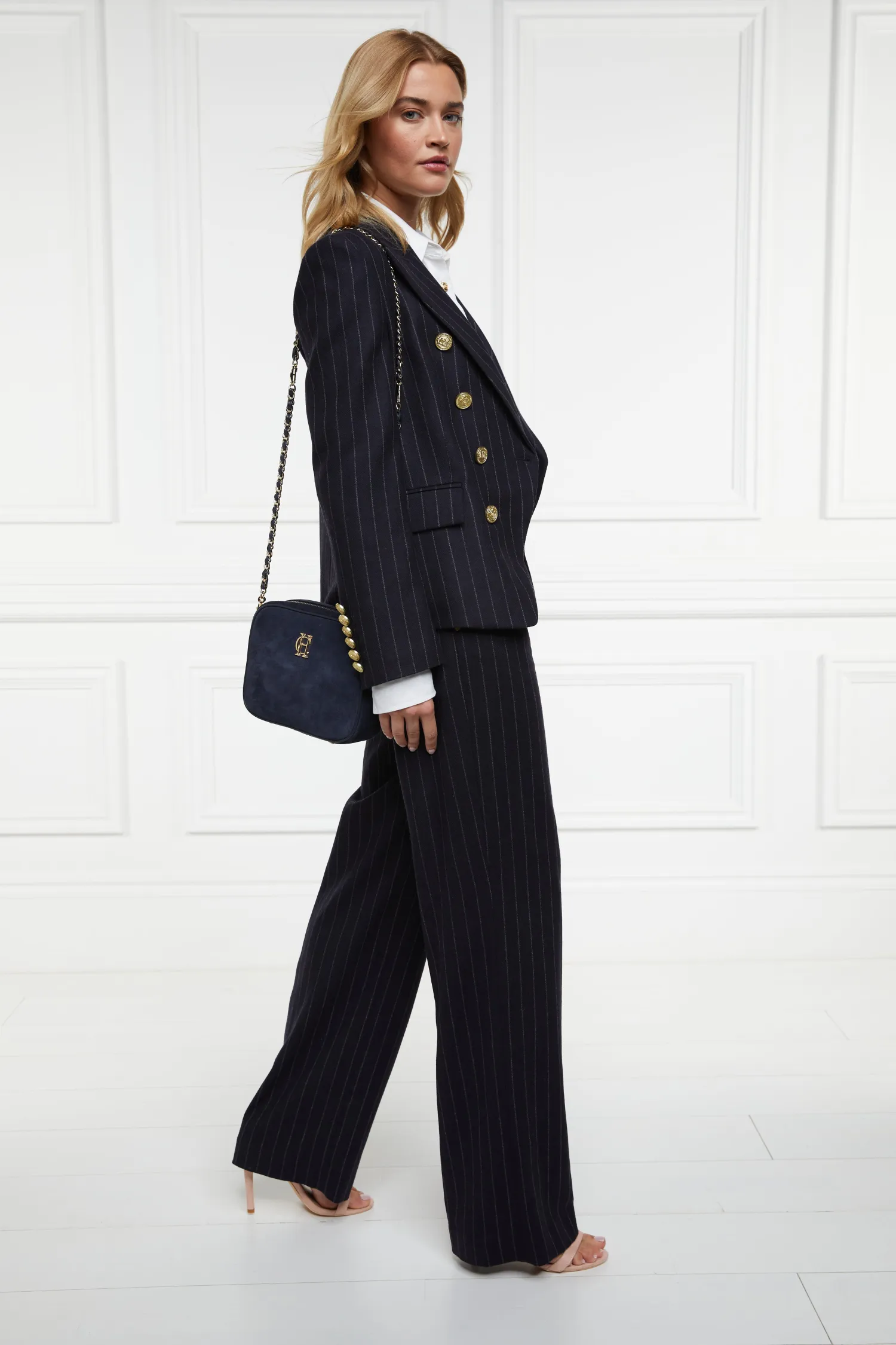 Hot Knightsbridge Blazer (Navy Chalk Pinstripe) Women Blazers|Tailoring