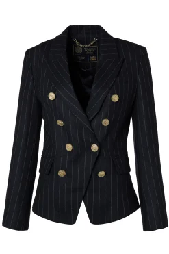 Hot Knightsbridge Blazer (Navy Chalk Pinstripe) Women Blazers|Tailoring