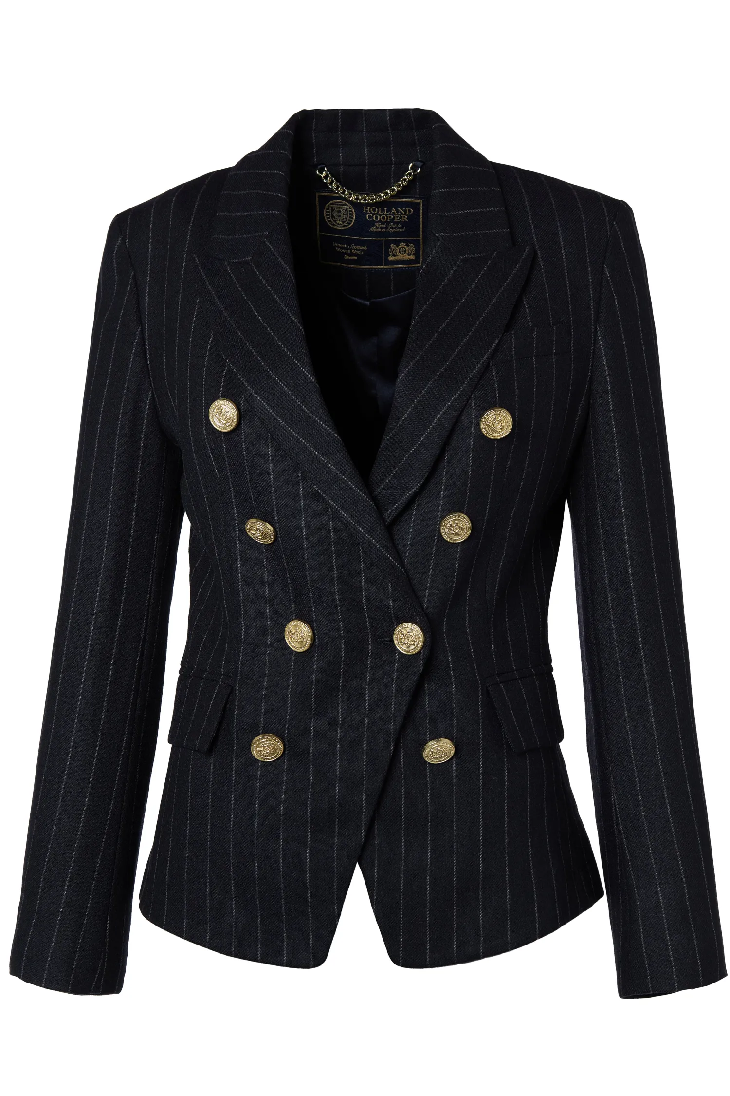 Hot Knightsbridge Blazer (Navy Chalk Pinstripe) Women Blazers|Tailoring