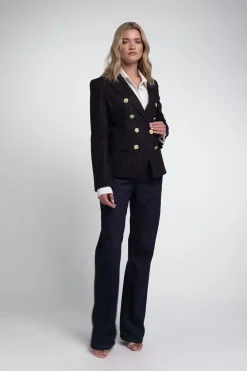 Hot Knightsbridge Blazer (Navy Chalk Pinstripe) Women Blazers|Tailoring