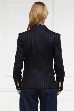 Hot Knightsbridge Blazer (Navy Chalk Pinstripe) Women Blazers|Tailoring