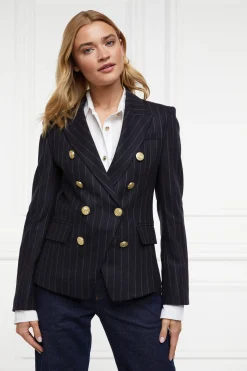 Hot Knightsbridge Blazer (Navy Chalk Pinstripe) Women Blazers|Tailoring