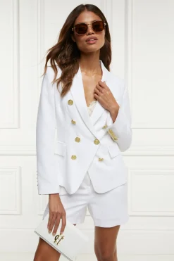 New Knightsbridge Blazer (Oyster Linen) Women Blazers|Tailoring