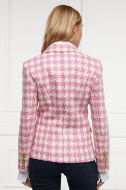 Sale Knightsbridge Blazer (Pink Large Scale Houndstooth) Women Blazers|Tailoring