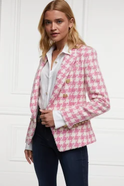 Sale Knightsbridge Blazer (Pink Large Scale Houndstooth) Women Blazers|Tailoring