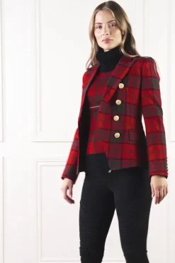 Outlet Knightsbridge Blazer (Red Tartan) Women Blazers|Tailoring