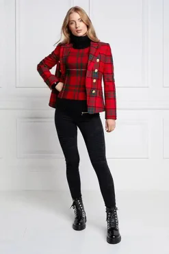 Outlet Knightsbridge Blazer (Red Tartan) Women Blazers|Tailoring