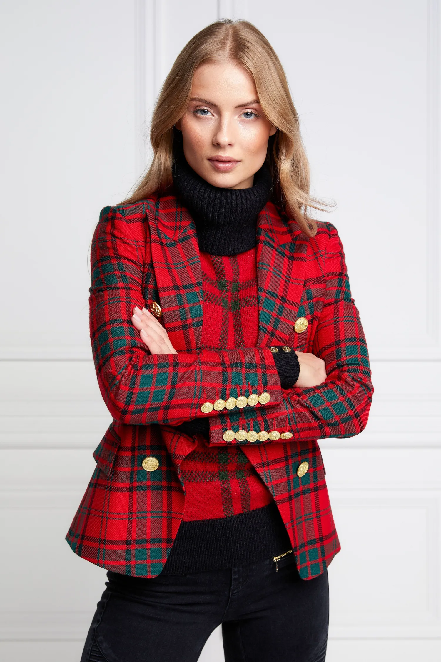 Outlet Knightsbridge Blazer (Red Tartan) Women Blazers|Tailoring
