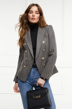 Hot Knightsbridge Blazer (Soft Grey Pinstripe) Women Blazers|Tailoring