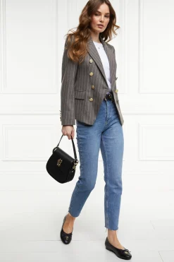 Hot Knightsbridge Blazer (Soft Grey Pinstripe) Women Blazers|Tailoring