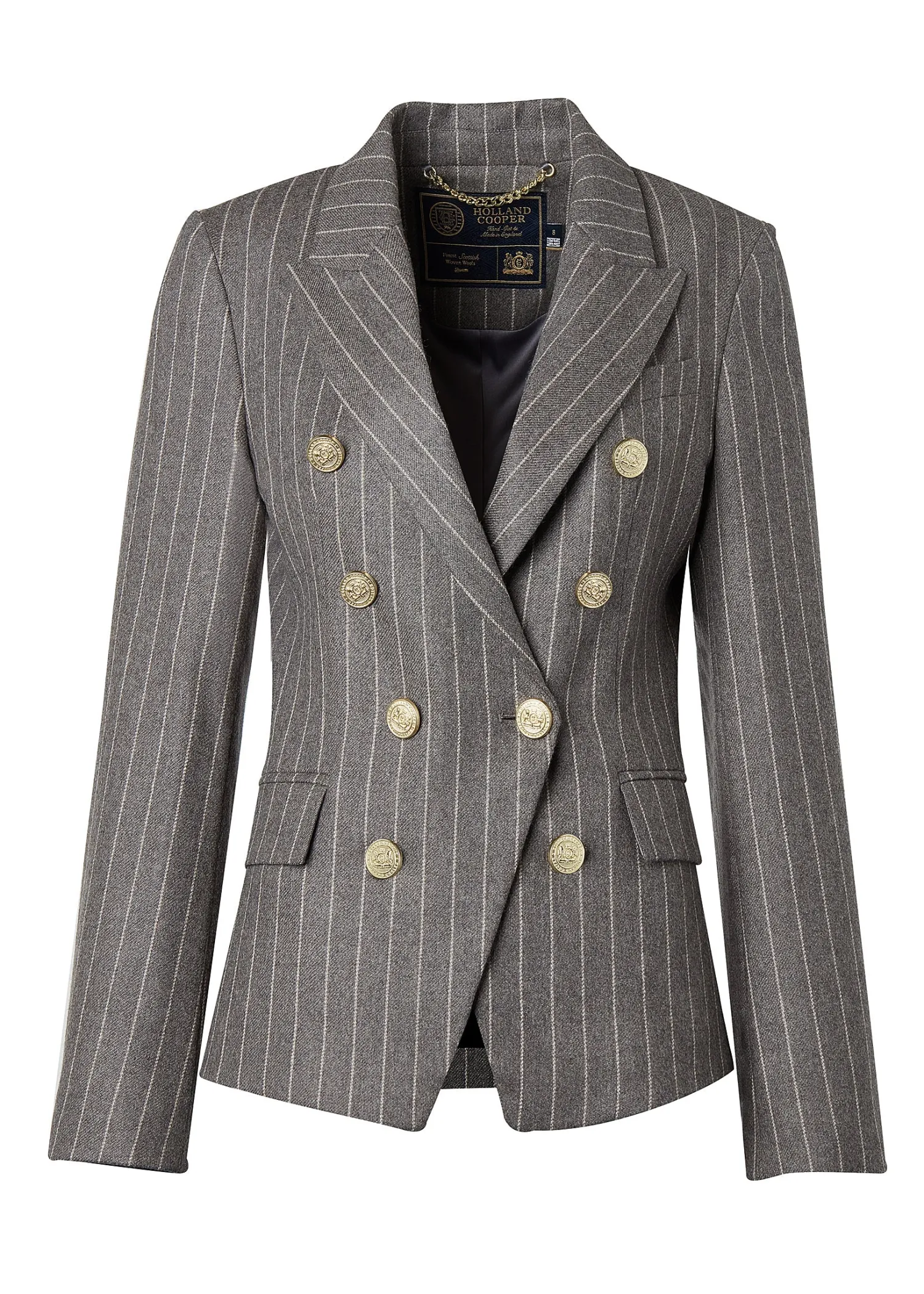 Hot Knightsbridge Blazer (Soft Grey Pinstripe) Women Blazers|Tailoring