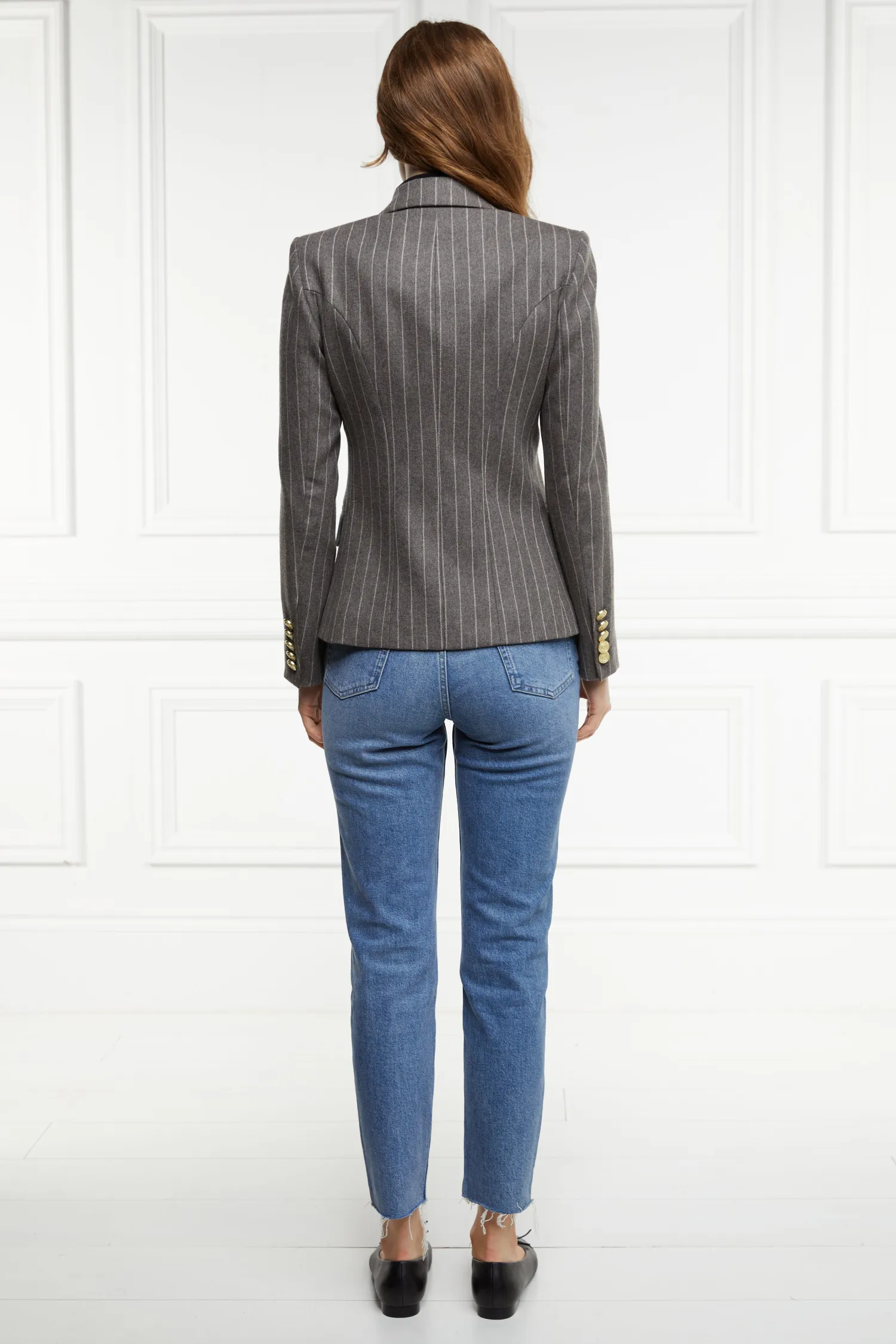 Hot Knightsbridge Blazer (Soft Grey Pinstripe) Women Blazers|Tailoring