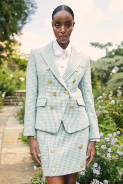 Fashion Knightsbridge Blazer (Teal Houndstooth) Women Blazers|Tailoring