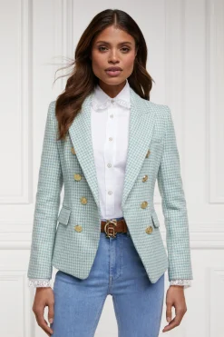 Fashion Knightsbridge Blazer (Teal Houndstooth) Women Blazers|Tailoring