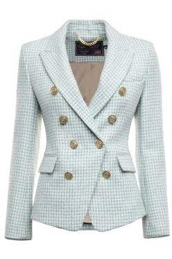 Fashion Knightsbridge Blazer (Teal Houndstooth) Women Blazers|Tailoring