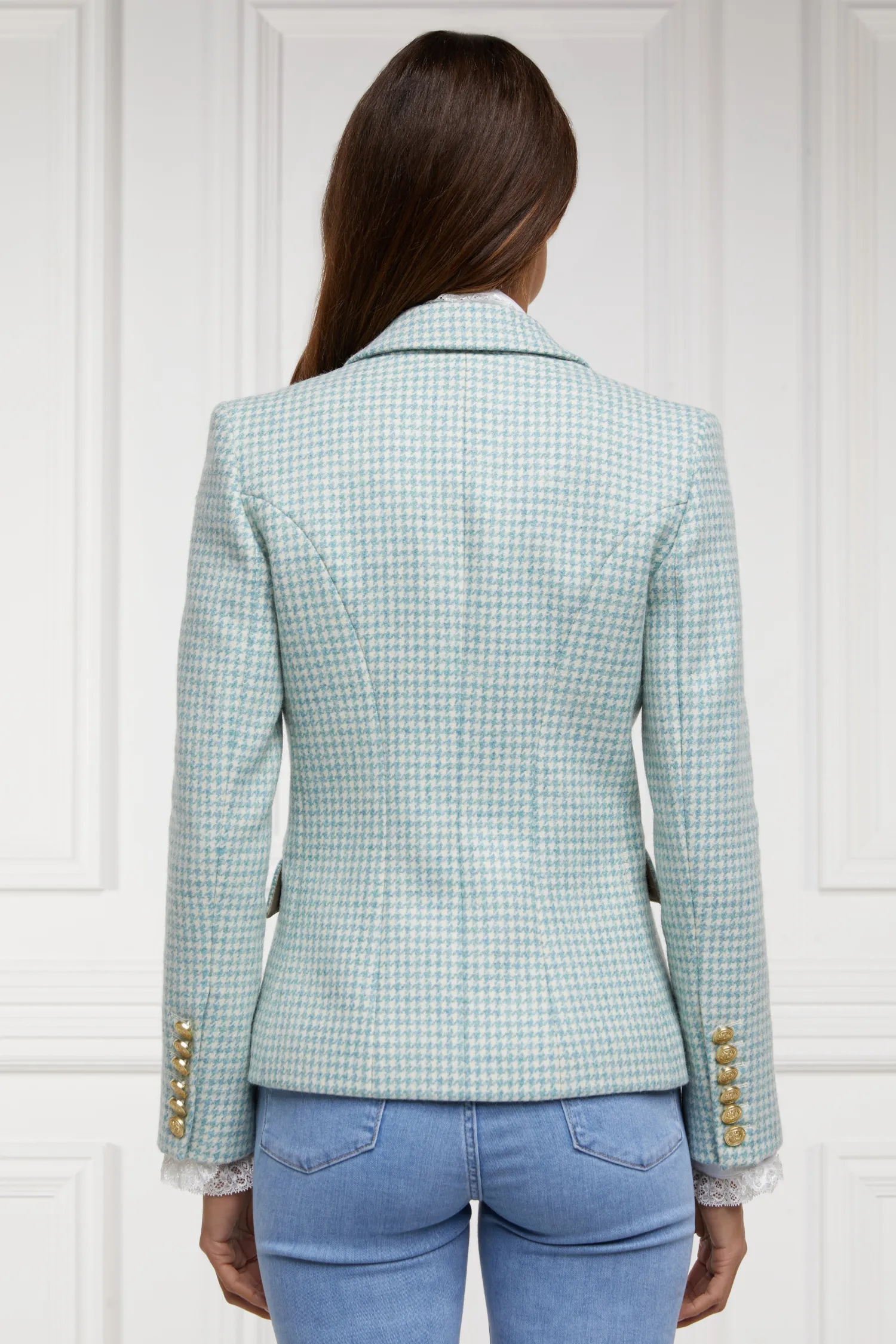 Fashion Knightsbridge Blazer (Teal Houndstooth) Women Blazers|Tailoring