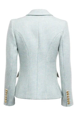Fashion Knightsbridge Blazer (Teal Houndstooth) Women Blazers|Tailoring