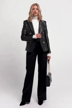 Best Knightsbridge Blazer (Valencia Leather Black) Women Blazers