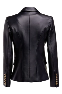 Best Knightsbridge Blazer (Valencia Leather Black) Women Blazers