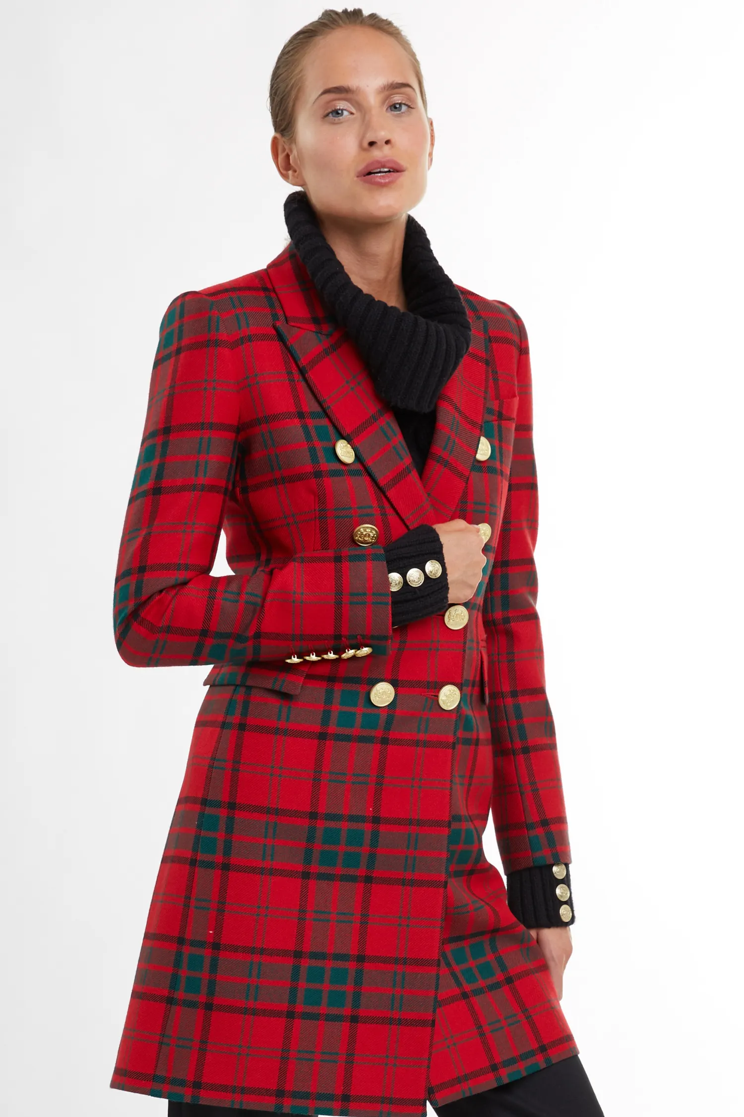 Discount Knightsbridge Coat (Red Tartan) Women Coats|Tailoring