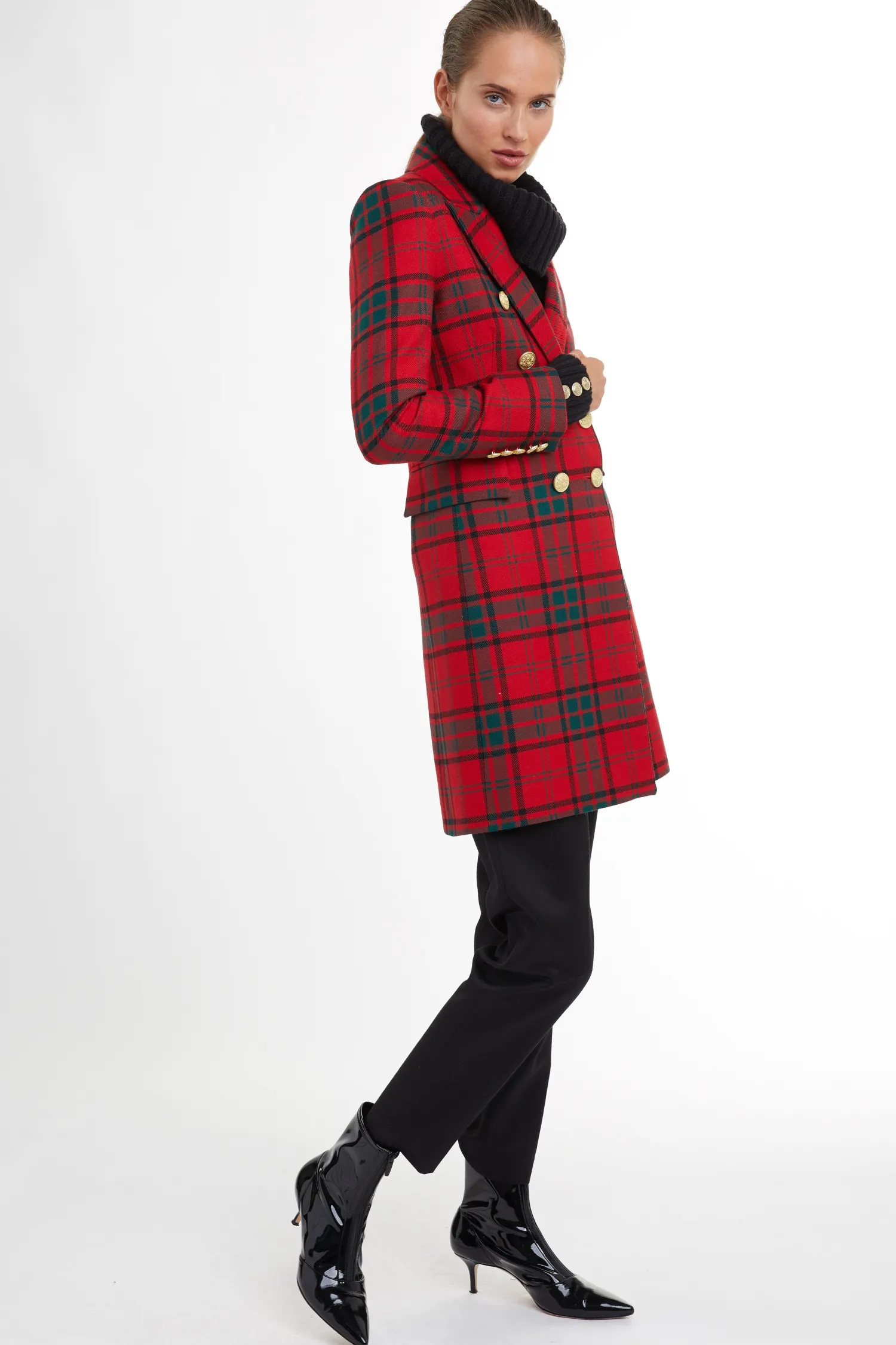 Discount Knightsbridge Coat (Red Tartan) Women Coats|Tailoring