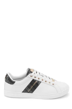 Fashion Knightsbridge Court Trainer (Black Croc) Women Trainers