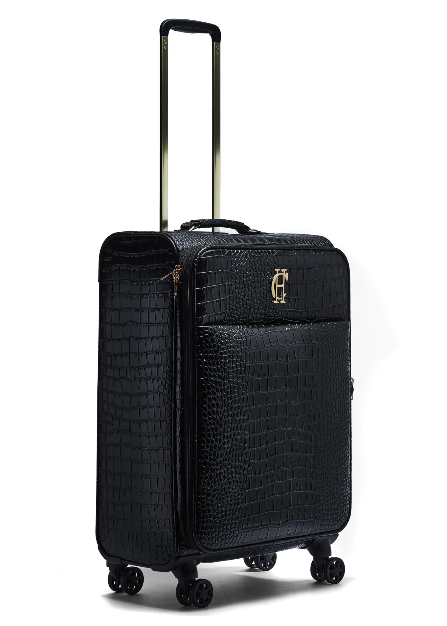 Hot Knightsbridge Large Suitcase (Black Croc) Women Holdalls & Suitcases|Travel Bags
