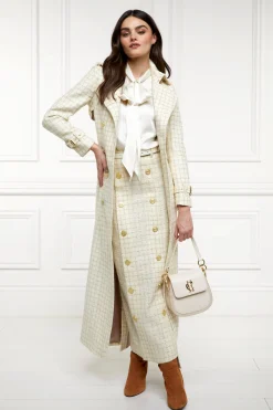 New Knightsbridge Maxi Skirt (Ivory Sparkle Tweed) Women Skirts|Tailoring