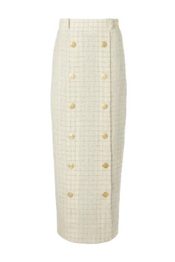 New Knightsbridge Maxi Skirt (Ivory Sparkle Tweed) Women Skirts|Tailoring