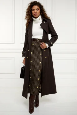 Best Knightsbridge Maxi Skirt (Chocolate Houndstooth) Women Skirts|Tailoring