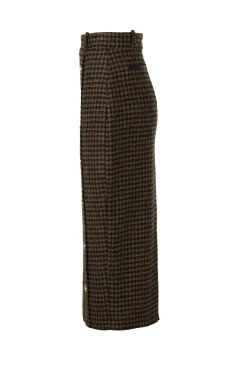 Best Knightsbridge Maxi Skirt (Chocolate Houndstooth) Women Skirts|Tailoring