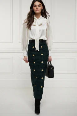 Discount Knightsbridge Maxi Skirt (Emerald Houndstooth) Women Skirts|Tailoring